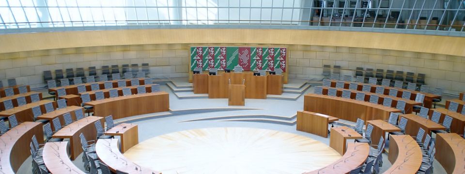 Innenbereich des Plenarsaals Landtag Nordrhein-Westfalen